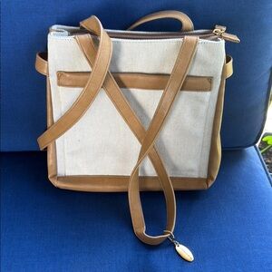 Sonoma Tan and Cream Crossbody Bag with Leather Accents